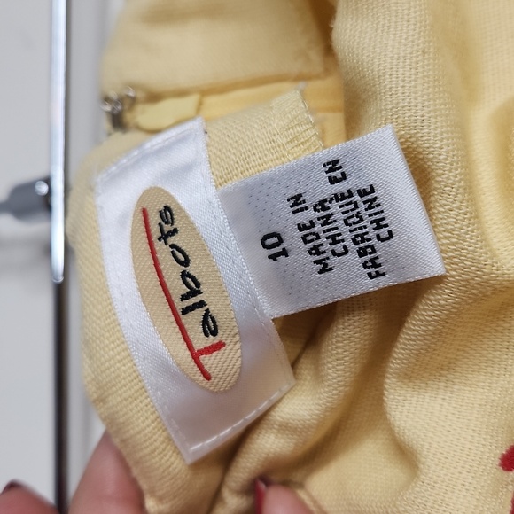 Talbots Embroidered Floral Yellow Skirt Size 10 women‎ - Picture 3 of 4